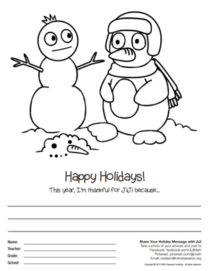 Holiday Coloring Page with JiJi from ST Math