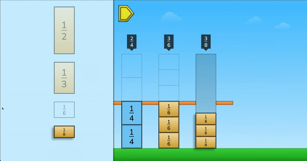 Equivalent Fractions Stacker (New Games)